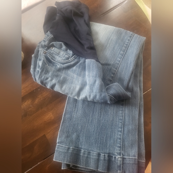 Motherhood oh baby maternity wide leg jeans NWOT - Picture 2 of 3